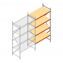 Weitspannregal AR 2250x2010x900 mm (hxbxt) 4 Ebenen verzinkt Anbauregal mit vormontierten Rahmen