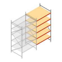 Weitspannregal AR 2000x2250x1200 mm (hxbxt) 5 Ebenen verzinkt Anbauregal mit vormontierten Rahmen
