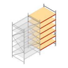 Weitspannregal AR 2000x2250x1200 mm (hxbxt) 6 Ebenen verzinkt Anbauregal mit vormontierten Rahmen