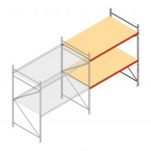 Weitspannregal AR 2250x2250x1200 mm (hxbxt) 2 Ebenen verzinkt Anbauregal