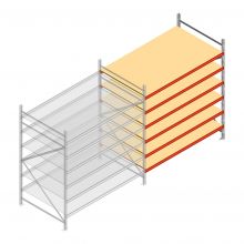 Weitspannregal AR 2250x2250x1200 mm (hxbxt) 6 Ebenen verzinkt Anbauregal