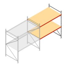 Weitspannregal AR 2500x1610x1200 mm (hxbxt) 2 Ebenen verzinkt Anbauregal mit vormontierten Rahmen