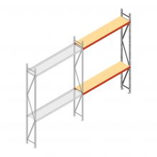 Weitspannregal AR 3000x1610x400 mm (hxbxt) 2 Ebenen verzinkt Anbauregal mit vormontierten Rahmen
