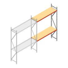 Weitspannregal AR 3000x1610x600 mm (hxbxt) 2 Ebenen verzinkt Anbauregal mit vormontierten Rahmen