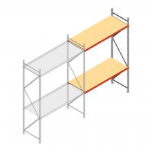 Weitspannregal AR 3000x1610x900 mm (hxbxt) 2 Ebenen verzinkt Anbauregal mit vormontierten Rahmen