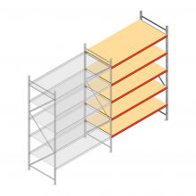 Weitspannregal AR 3000x1610x1000 mm (hxbxt) 5 Ebenen verzinkt Anbauregal mit vormontierten Rahmen