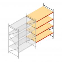 Weitspannregal AR 3000x1610x1200 mm (hxbxt) 4 Ebenen verzinkt Anbauregal mit vormontierten Rahmen