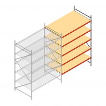 Weitspannregal AR 3000x1610x1200 mm (hxbxt) 5 Ebenen verzinkt Anbauregal mit vormontierten Rahmen