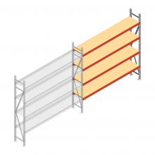 Weitspannregal AR 3000x1850x400 mm (hxbxt) 4 Ebenen verzinkt Anbauregal