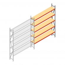 Weitspannregal AR 3000x2700x400 mm (hxbxt) 5 Ebenen verzinkt Anbauregal mit vormontierten Rahmen