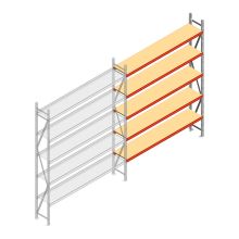 Weitspannregal AR 3000x2700x400 mm (hxbxt) 5 Ebenen verzinkt Anbauregal mit vormontierten Rahmen
