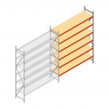 Weitspannregal AR 3000x2700x600 mm (hxbxt) 6 Ebenen verzinkt Anbauregal mit vormontierten Rahmen