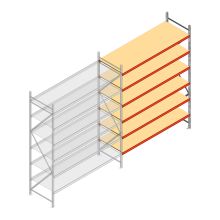 Weitspannregal AR 3000x2700x800 mm (hxbxt) 6 Ebenen verzinkt Anbauregal mit vormontierten Rahmen