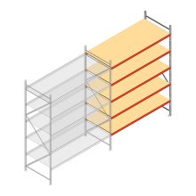 Weitspannregal AR 3000x2700x1000 mm (hxbxt) 5 Ebenen verzinkt Anbauregal mit vormontierten Rahmen