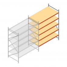 Weitspannregal AR 3000x2700x1200 mm (hxbxt) 5 Ebenen verzinkt Anbauregal