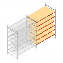 Weitspannregal AR 3000x2700x1200 mm (hxbxt) 6 Ebenen verzinkt Anbauregal mit vormontierten Rahmen