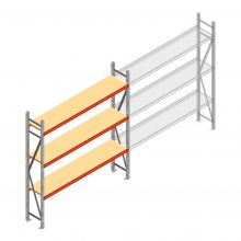 Weitspannregal AR 2000x2250x400 mm (hxbxt) 3 Ebenen verzinkt Anfangsregal