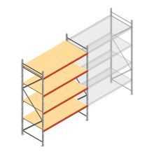 Weitspannregal AR 3000x2250x1000 mm (hxbxt) 4 Ebenen verzinkt Anfangsregal