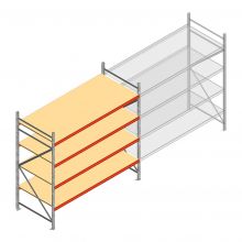 Weitspannregal AR 2250x2700x1000 mm (hxbxt) 4 Ebenen verzinkt Anfangsregal mit vormontierten Rahmen
