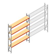Weitspannregal AR 3000x2700x400 mm (hxbxt) 4 Ebenen verzinkt Anfangsregal mit vormontierten Rahmen