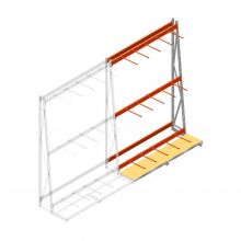 Regal für vertikale Lagerung AR einseitig 3000x1850x900 mm (hxbxt) 3 Ebenen Anbauregal