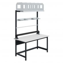 Höhenverstellbare Arbeitsbank mit Schiene Sofame Laminat 30mm 1500x750x770-1050 mm 300kg Anthrazit