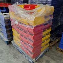 Sonderposten 81 gebrauchte Lagerbehälter 340x200x200 mm (lxbxh) rot gelb