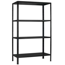 Fachbodenregal Basic 1800x1200x400 mm (HxBxT) 4 Ebenen schwarz 65 kg