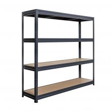 Weitspannregal Basic 4niv 600kg schwarz 1770x1600x450 mm (hxbxt)