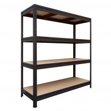 Weitspannregal Basic 4niv 600kg schwarz 1770x1600x600 mm (hxbxt)