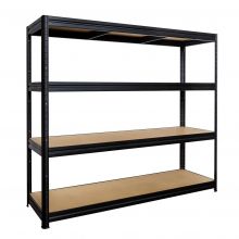 Weitspannregal Basic 4niv 500kg schwarz 1770x2000x600 mm (hxbxt)