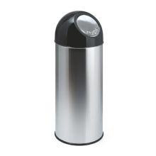 Abfallbehälter mit Push-Deckel 55 Liter Edelstahloptik schwarz