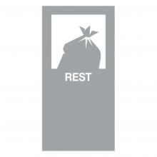 Magnetischer Sticker für modulare Abfalltrennstation Restgrau