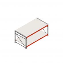 Arbeitstisch Weitspannregal doppellagig Anfangsregal 1965x1000x900 mm (lxtxh) Rahmen nicht vormontiert