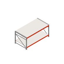 Arbeitstisch Weitspannregal doppellagig Anfangsregal 1965x1000x900 mm (lxdxt) Rahmen nicht vormontiert