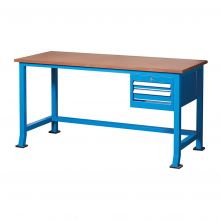 Arbeitstisch mit 2 Schubladen 850x1700x700 mm (hxbxt) blau
