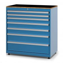 Werkstattschrank mit 7 Schubladen 1048x1010x570 mm (hxbxt) blau