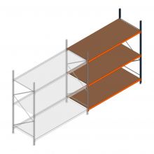 Weitspannregal Kimer 2500x2400x1000 mm (hxbxt) 3 Ebenen Anbauregal mit vormontierten Rahmen