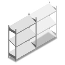 Fachbodenregal mit schrägen Fachböden Heavy Duty 2000x1300x500mm (HxBxT) 3 Ebenen 150 kg Grundregal