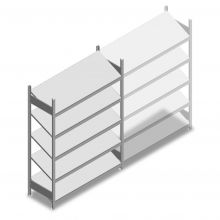 Fachbodenregal mit schrägen Fachböden Heavy Duty 2000x1300x500mm (hxbxt) 5 Ebenen 150 kg Anfangsregal