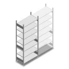 Fachbodenregal Heavy Duty 2500x1000x500 mm (HxBxT) 7 Ebenen 150 kg Grundregal