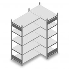 Eckregal Heavy Duty 2000x1000/1600x600 mm (hxbxt) 5 Ebenen 150 kg