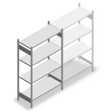 Fachbodenregal Heavy Duty 2000x1300x500 mm (HxBxT) 4 Ebenen 250 kg Grundregal