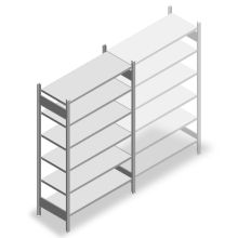 Fachbodenregal Heavy Duty 2000x1300x500 mm (HxBxT) 6 Ebenen 150 kg Grundregal