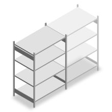 Fachbodenregal Heavy Duty 2000x1300x800mm (HxBxT) 4 Ebenen 150 kg Grundregal