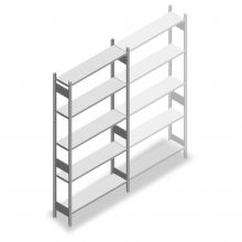 Fachbodenregal Heavy Duty 2500x1300x300mm (hxbxt) 5 Ebenen 150 kg Anfangsregal