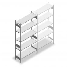 Fachbodenregal Heavy Duty 2500x1300x400mm (hxbxt) 5 Ebenen 150 kg Anfangsregal