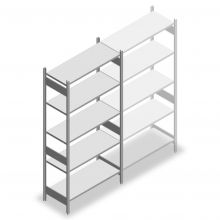 Fachbodenregal Heavy Duty 2500x1300x500mm (hxbxt) 5 Ebenen 150 kg Anfangsregal