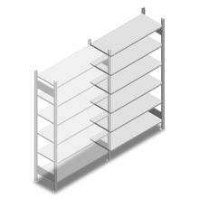 Fachbodenregal Heavy Duty 2000x1000x400 mm (HxBxT) 6 Ebenen 250 kg Anbauregal