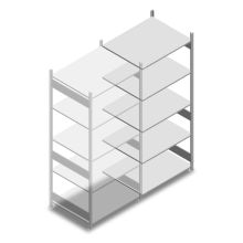 Fachbodenregal Heavy Duty 2500x1000x800 mm (HxBxT) 5 Ebenen 150 kg Anbauregal